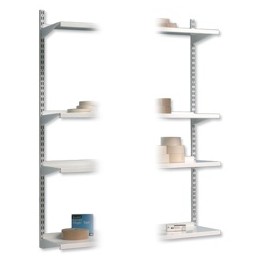 Trexus Top Shelf Uprights for Shelving Unit H1524mm White [Pack 2]