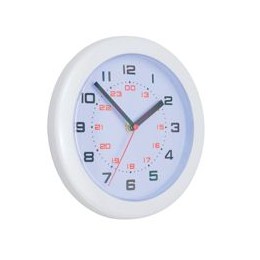 5 Star Controller Wall Clock Plastic plus 24 Hour Dial 213mm Diameter White