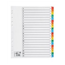 5 Star Maxi Index Extra-wide 230 micron Card with Coloured Mylar Tabs A-Z A4 White