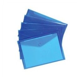 5 Star Envelope Wallet Polypropylene A4 Translucent Blue [Pack 5]