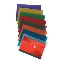 5 Star Envelope Wallet Polypropylene A4 Translucent Assorted [Pack 25]