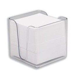 5 Star Noteholder Cube Transparent with Approx. 750 Sheets of Paper 90x90mm White