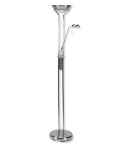 Merit Uplighter Mother and Child Lights Separate Dimmers 1830mm Tall Silver Ref 909450