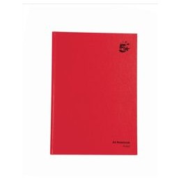 5 Star Manuscript Book Casebound 70gsm Ruled 192 Pages A4 [Pack 5]