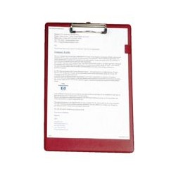 5 Star Standard Clipboard with PVC Cover Foolscap Red
