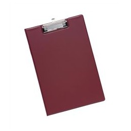 5 Star Fold-over Clipboard with Front Pocket Foolscap Red