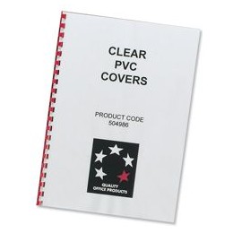 5 Star Comb Binding Covers PVC 150 micron A4 Clear [Pack 100]