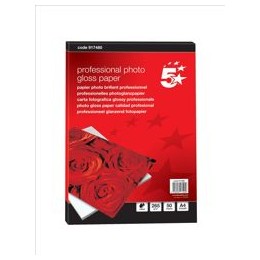 5 Star Photo Inkjet Paper Gloss 265gsm A4 White [50 Sheets]
