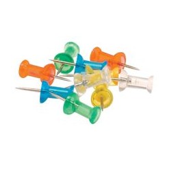 5 Star Push Pins Assorted Translucent [Pack 100]