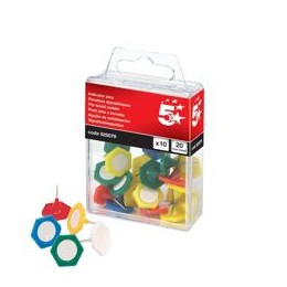 5 Star Indicator Pins 20mm Head Assorted [Pack 10]