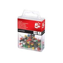 5 Star Map Pins 5mm Head Assorted [Pack 100]