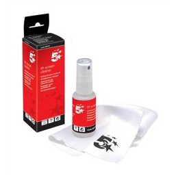 5 Star TFT Screen Cleaner Fluid and Microfibre Cleaning Cloth Soft Optical Quality Blue