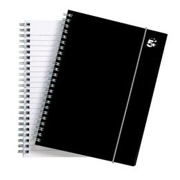 5 Star Notebook Wirebound Polypropylene Elasticated 80gsm A5 Black [Pack 6]