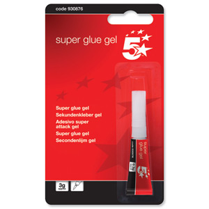 5 Star Super Glue Gel Multipurpose Instant-bond Non-drip 3g