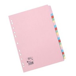 5 Star Subject Dividers Multipunched Manilla Board 20-Part A4 Assorted [Pack 10]