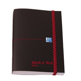 Black n Red Polynote Book Casebound Elasticated 90gsm Ruled 192pp A6 Ref 100080416 [Pack 5]