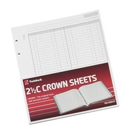 Twinlock 2.5C Crown Double Ledger Sheets Ref 75831 [Pack 100]