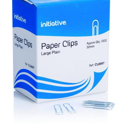 Initiative Paperclips Large Plain 32mm [Pack of 1000]