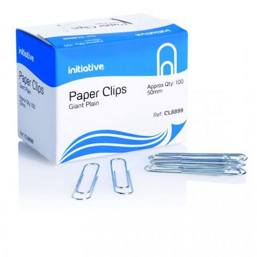 Initiative Paperclips Giant Plain 50mm [Pack of 100]