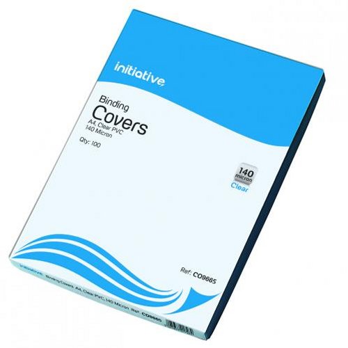 Initiative PVC Binding Covers A4 140 Micron Clear [Pack of 100]