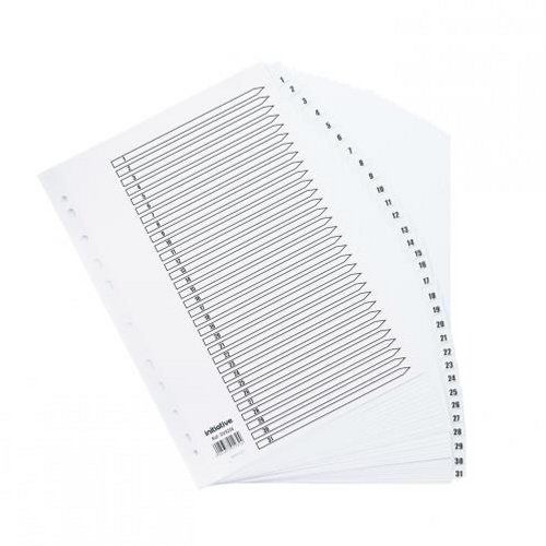 Initiative Index 1-31 White A4 Mylar Tabs
