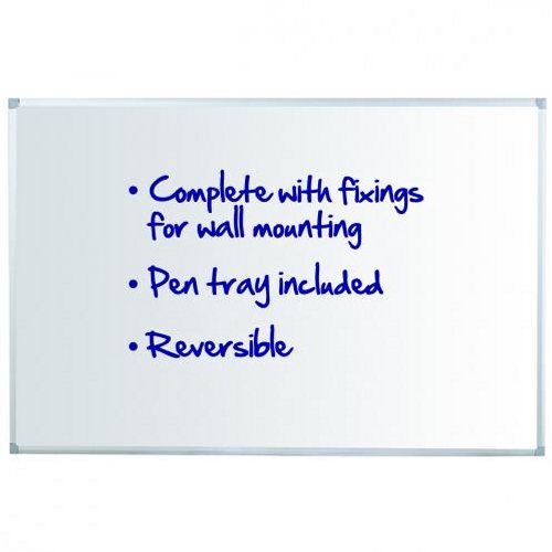 Initiative Reversible Drywipe Board with Pen Tray 1800x1200mm
