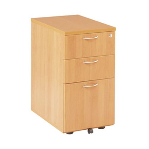 Jemini 3 Drawer Desk High Pedestal 800mm Maple TESDHP3800MA