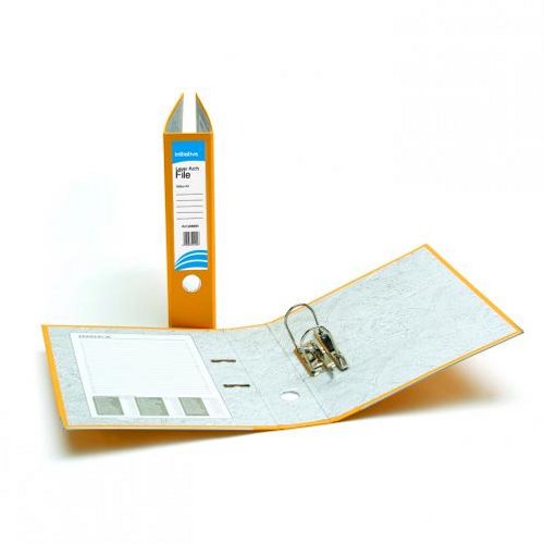 Initiative Polypropylene Coated Lever Arch File A4 70mm Spine Yellow [Pack of 10]