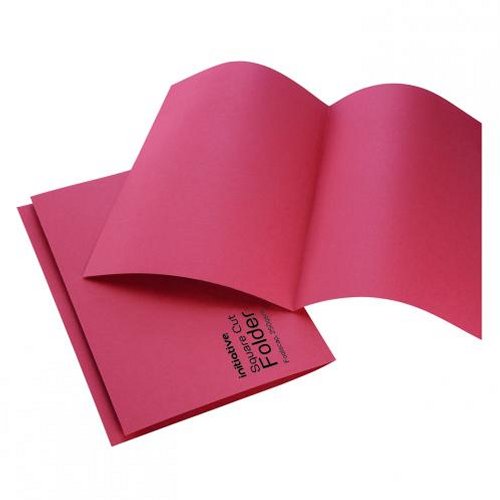 Initiative Square Cut Folders Mediumweight Foolscap Red [Pack of 100]