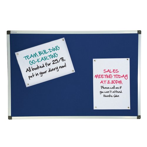 Initiative Noticeboard 1800x1200mm Aluminium Frame Blue