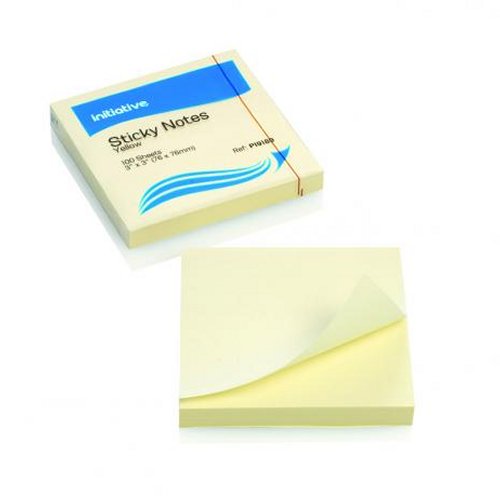 Initiative Sticky Notes 76x76mm Yellow [Pack of 12]