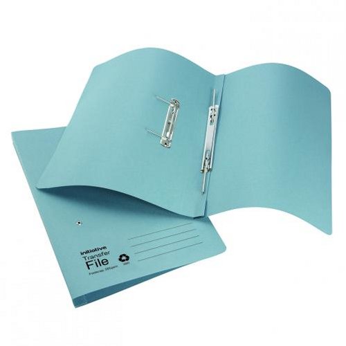 Initiative Transfer Spring File Foolscap Blue [Pack of 50]