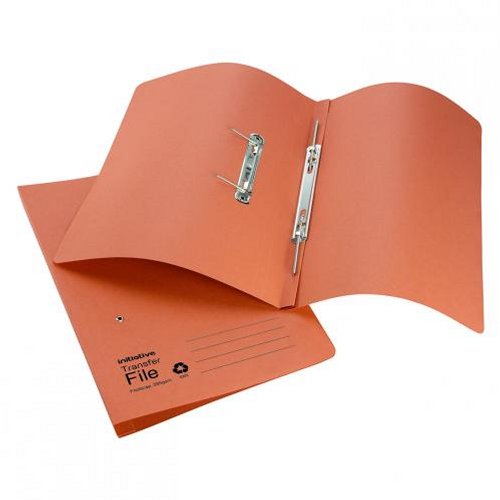 Initiative Transfer Spring File Foolscap Orange [Pack of 50]