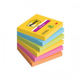 Post-It Super Sticky Z-Notes 76x76mm 90 Sheets Carnival [Pack of 6]