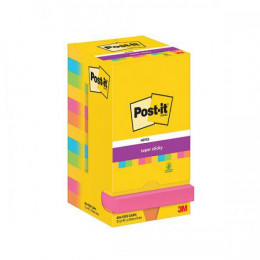 Post-It Super Sticky 76x76mm Carnival [Pack of 12]