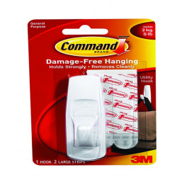 3M Command Adhesive Hook Large White [Pack of 2]