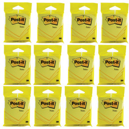 3M Post-It Note 76mmx76mm Yellow [Pack of 12]
