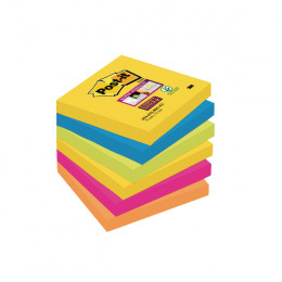 Post-it Super Sticky 76x76mm Rio Assorted [Pack of 6]