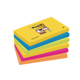 Post-it Super Sticky 76x127mm Rio Assorted [Pack of 6]