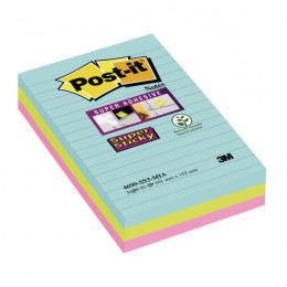 Post-It Super Sticky Lined Notes Miami XXL 101x152mm [Pack of 3]