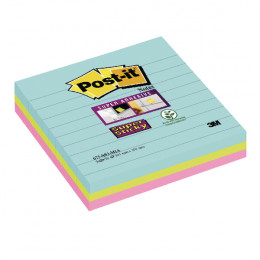 Post-It Super Sticky Lined Notes Miami XL 101x101mm [Pack of 3]