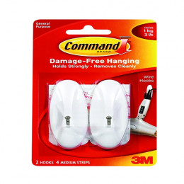 3M Command Medium Wire Hooks with Strips [Pack of 2]