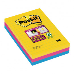 Post-it Super Sticky XXL Lined Rio Colours Notes [Pack of 3]