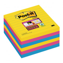 Post-it Super Sticky XL Lined 101x101mm Rio Notes [Pack of 6]