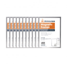 Announce Magnetic Frames A4 Silver [Pack of 10]