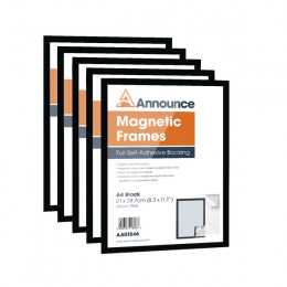 Announce Magnetic Frames A4 Black [Pack of 5]