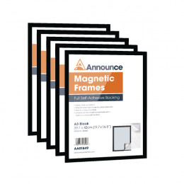 Announce Magnetic Frames A3 Black [Pack of 5]
