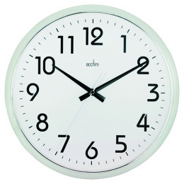 Acctim Orion Silent Wall Clock White and Chrome