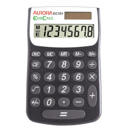 Aurora EcoCalc 8 Digit Pocket Calculator EC101