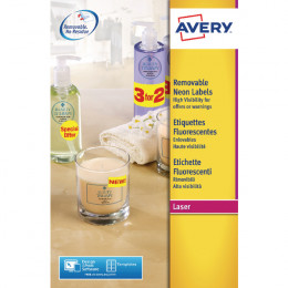 Avery Laser Labels 14/Sheet 99.1x38.1x14mm Yellow L7263 [25 Sheets]